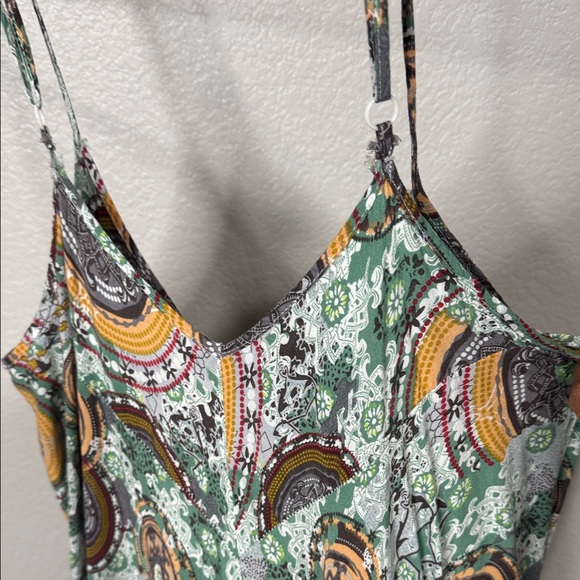 Chic Paisley Maxi Dress - Green and Brown - Picture 5 of 5